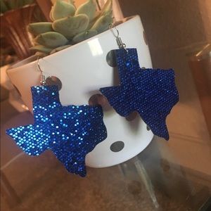Blue sparkly earrings